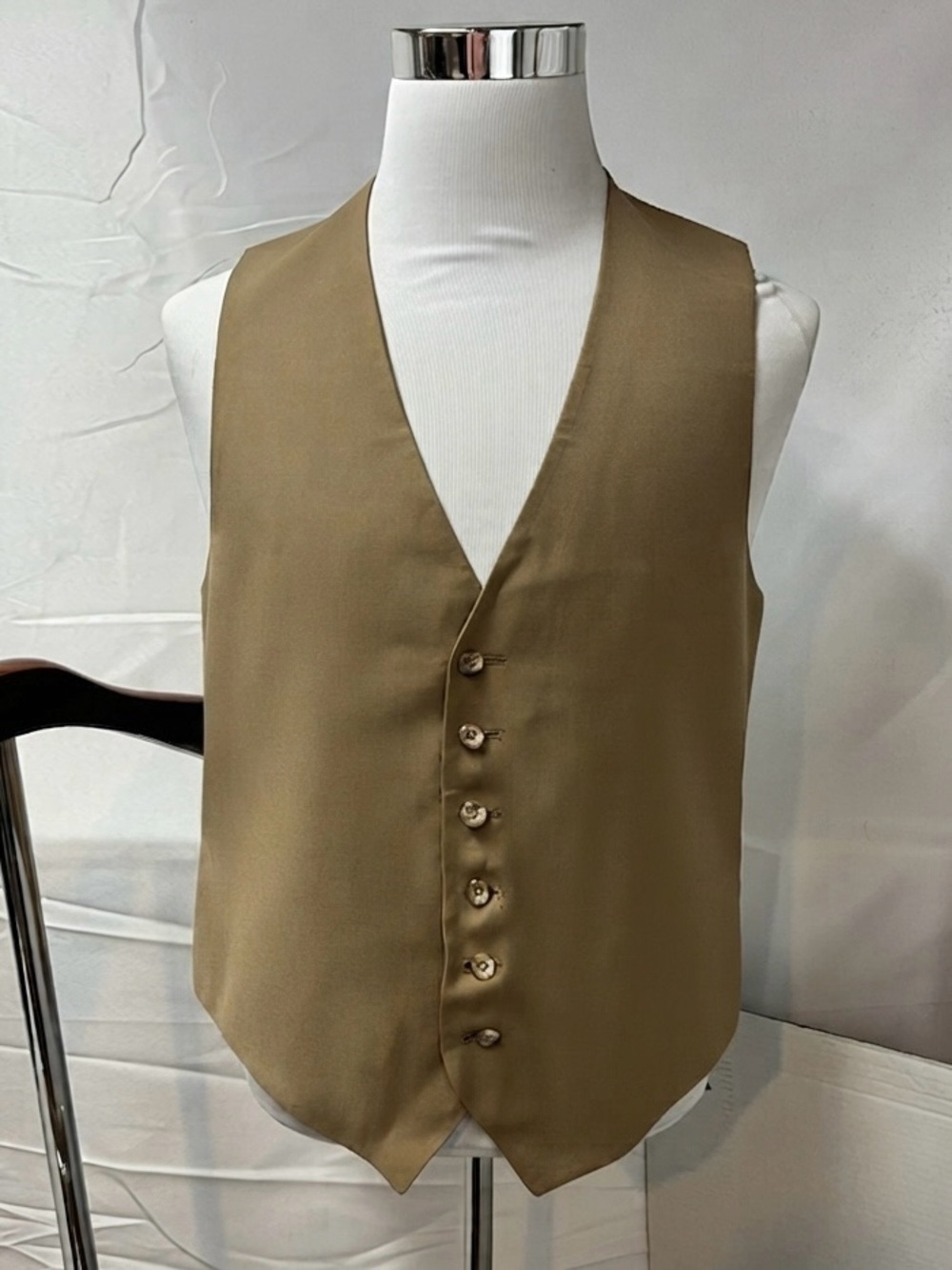 Hart Schaffner Marx Vintage Men's 44R Blazer 39x30 Pants Vest Tan 3-Piece Suit - Picture 3 of 11